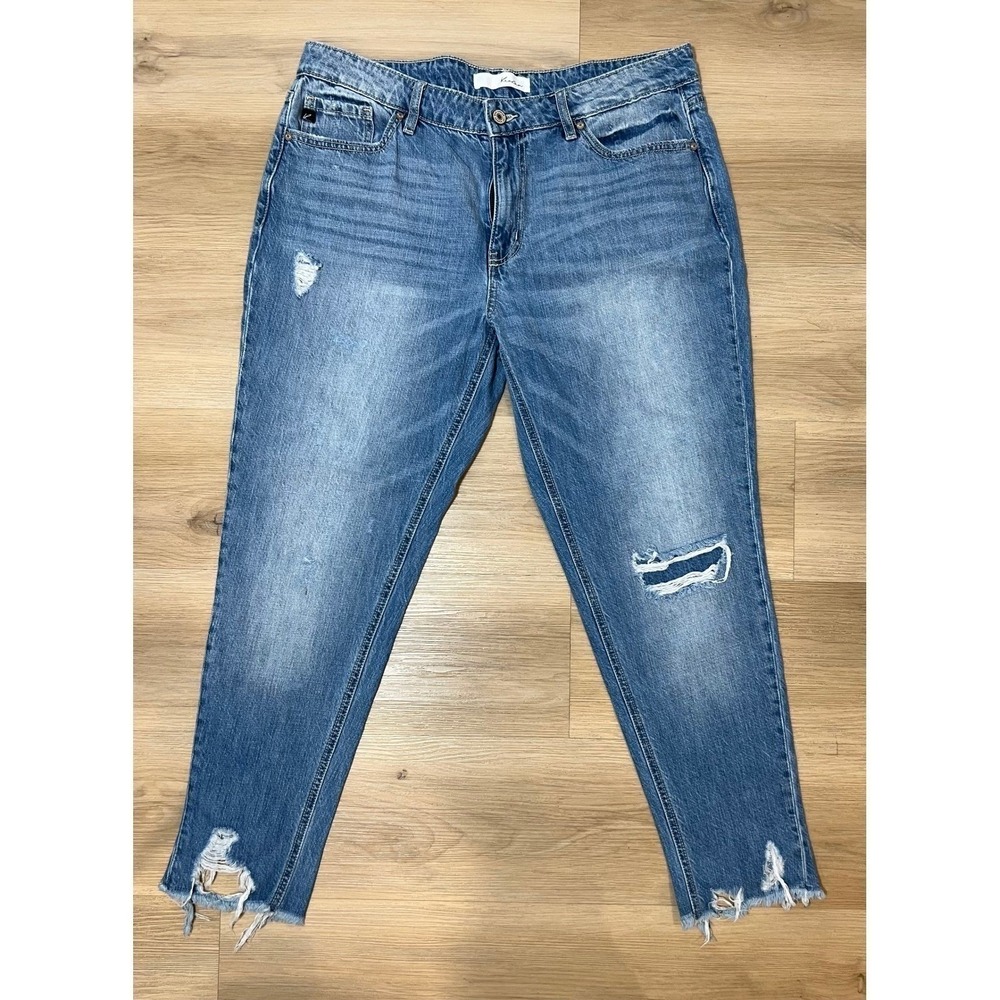 Women's Distressed Frayed Hem Ankle Skinny Jeans 13/30 (inseam 27.5 waist 17.5)